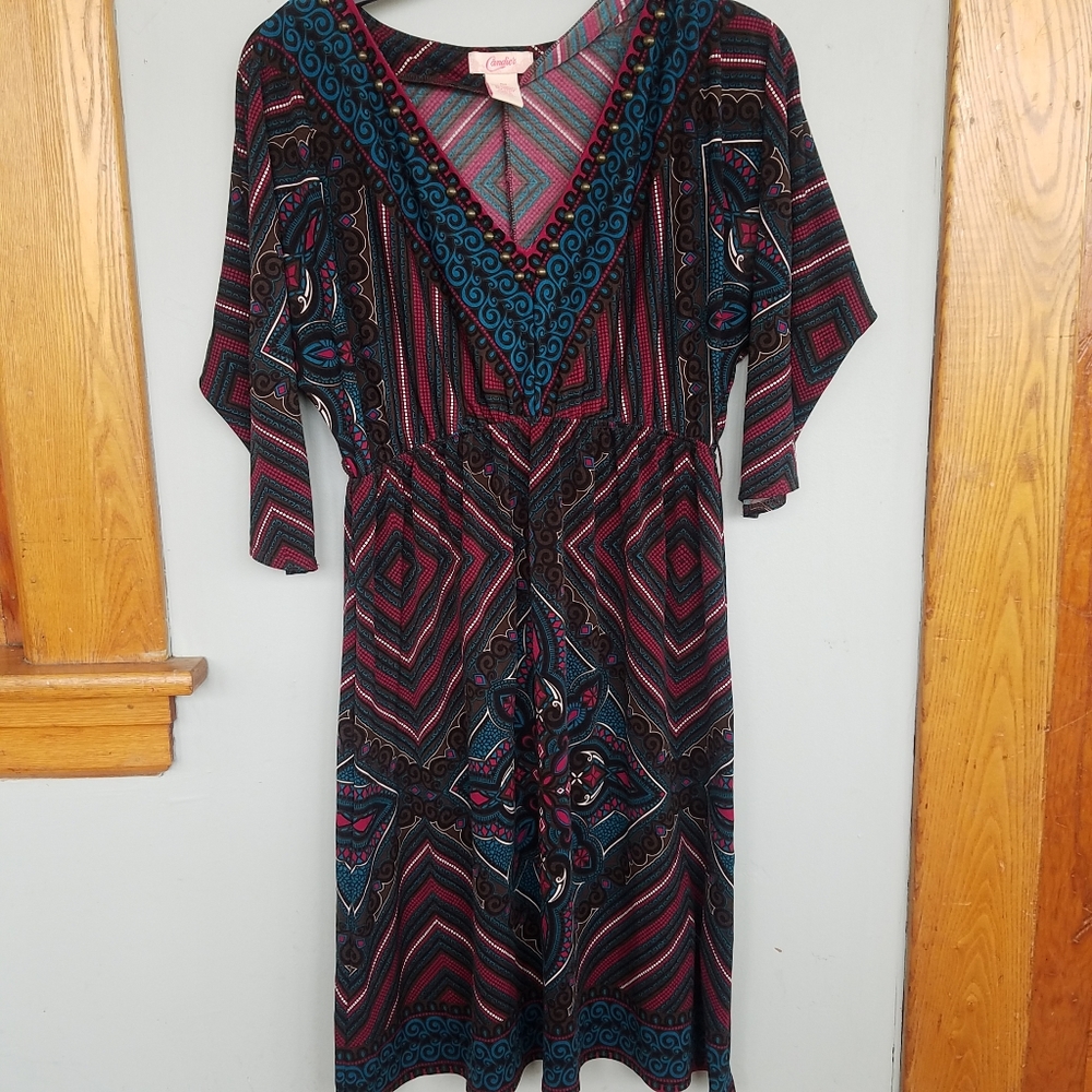 Candies v neck printed dress size medium